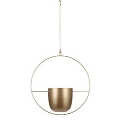 Mica Decorations Dexter Hangende Bloempot - L34 X B14 X H65 Cm - Goud