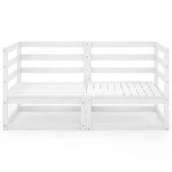 VidaXL Tuinbank 2-zits Massief Grenenhout Wit -Tuinmeubelwinkel 1000060797 0102