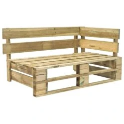 VidaXL Tuinbank Met Rode Kussens Pallet Grenenhout -Tuinmeubelwinkel 1000060800 0102