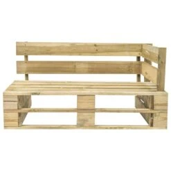 VidaXL Tuinbank Met Rode Kussens Pallet Grenenhout -Tuinmeubelwinkel 1000060800 0103