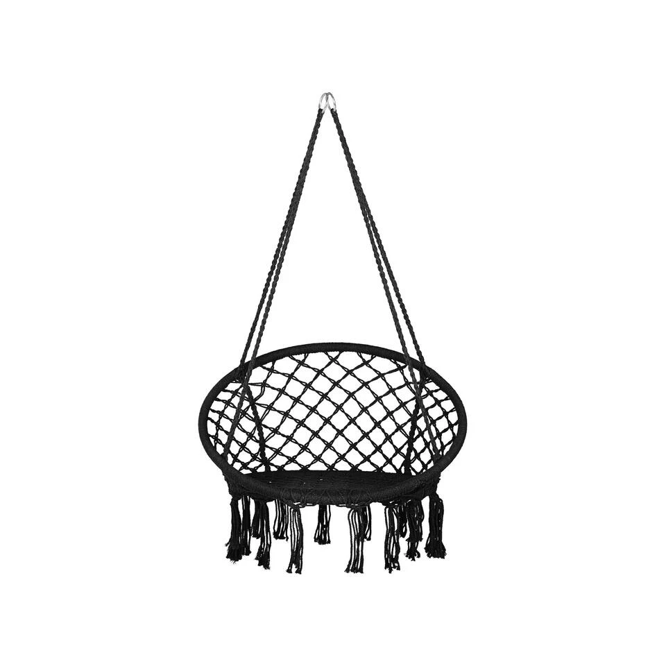 Beliani Hangstoel GABELLA - Zwart Katoen 3 Beliani Hangstoel GABELLA - Zwart Katoen