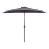 Beliani Halfronde Parasol GALATI - Grijs Polyester 1 Beliani Halfronde Parasol GALATI - Grijs Polyester -Tuinmeubelwinkel 1000069782