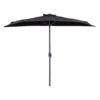 Beliani Halfronde Parasol GALATI - Zwart Polyester 1 Beliani Halfronde Parasol GALATI - Zwart Polyester -Tuinmeubelwinkel 1000069783