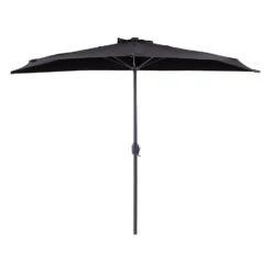 Beliani Halfronde Parasol GALATI - Zwart Polyester