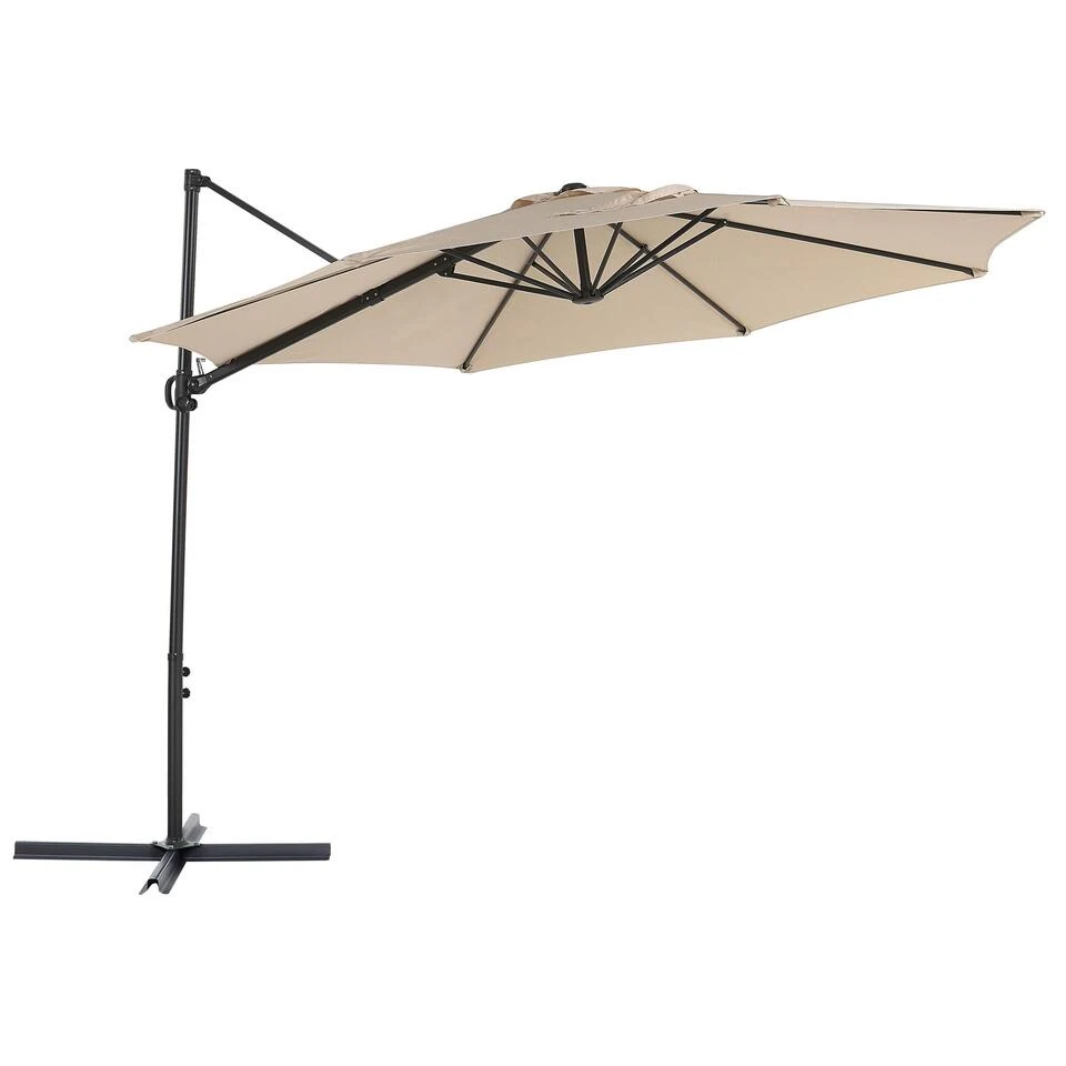 Beliani Cantilever Parasol SAVONA II - Beige Polyester 3 Beliani Cantilever Parasol SAVONA II - Beige Polyester