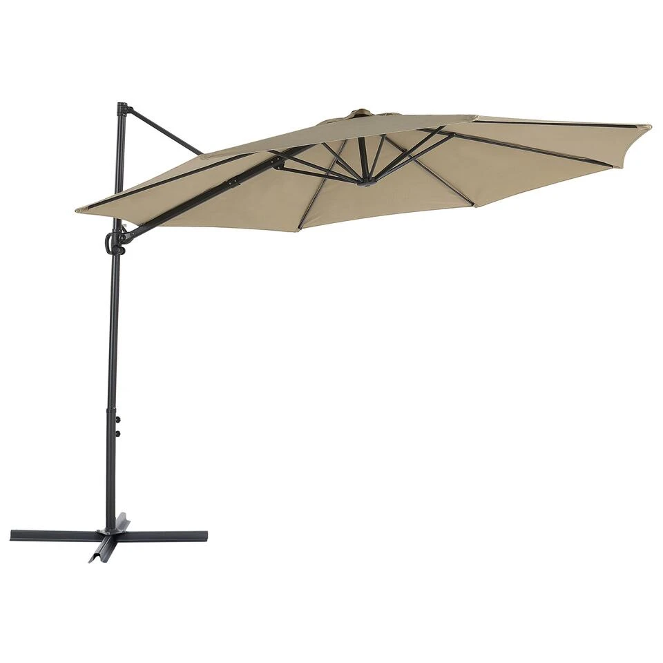 Beliani Cantilever Parasol SAVONA II - Beige Polyester 3 Beliani Cantilever Parasol SAVONA II - Beige Polyester