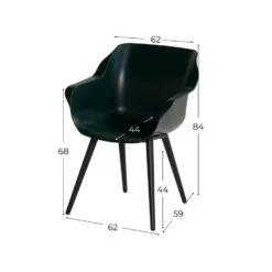 Hartman Sophie Studio Dining Armstoel - Night Green - Set Van 2 -Tuinmeubelwinkel 1000072087 0101