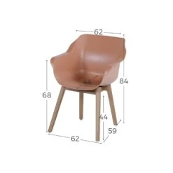 Set Van 2- Hartman Sophie Studio Diningstoel-Italian Terra- Teak Poot -Tuinmeubelwinkel 1000073141 0101