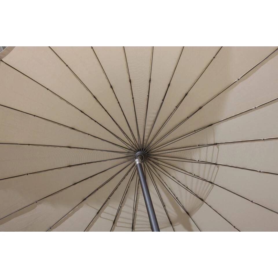4-Seasons Stokparasol Shanghai 300 Cm Taupe 5 4-Seasons Stokparasol Shanghai 300 Cm Taupe - Afbeelding 3
