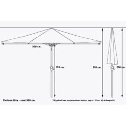 Platinum Riva Parasol 3 M. Antraciet -Tuinmeubelwinkel 1000073230 0103