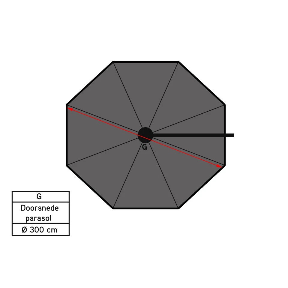 Platinum Voyager Ronde Zweefparasol T1 3m. - Taupe 6 Platinum Voyager Ronde Zweefparasol T1 3m. - Taupe - Afbeelding 4