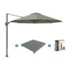 Platinum Voyager Ronde Zweefparasol T1 3 M. - Taupe Met Voet En Hoes -Tuinmeubelwinkel 1000073278