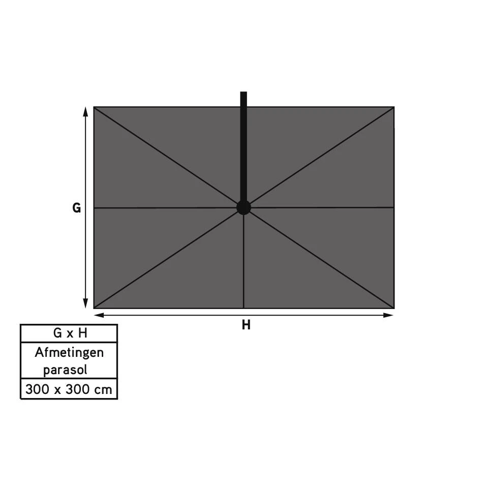 Platinum Challenger T1 Zweefparasol Premium 3x3 M. - Manhattan Grey 6 Platinum Challenger T1 Zweefparasol Premium 3x3 M. - Manhattan Grey - Afbeelding 4