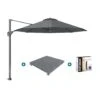 Platinum Voyager Ronde Zweefparasol T1 3 M. - Antraciet + Voet En Hoes -Tuinmeubelwinkel 1000073294