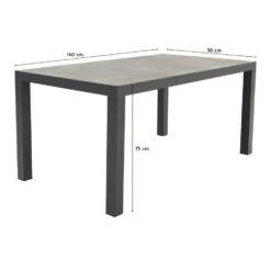 VDG President Tuintafel 160 X 90 Cm. - Antraciet -Tuinmeubelwinkel 1000074468 0101