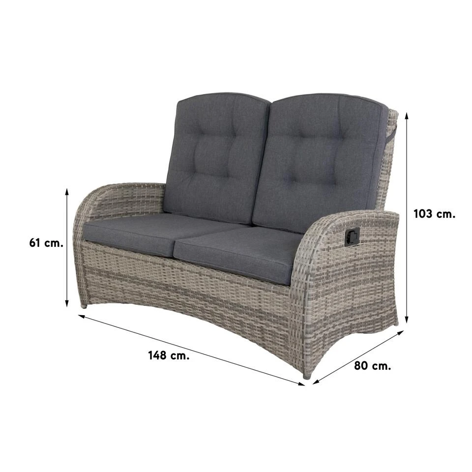 VDG Casablanca Verstelbare Loungebank 4 VDG Casablanca Verstelbare Loungebank - Afbeelding 2