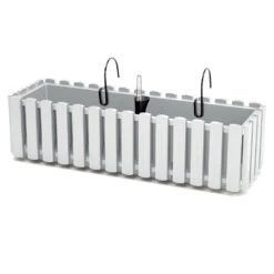 Tuinmeubelwinkel 35 Prosperplast Plantenbak - Kunststof - 58x18x16 Cm - Parel Wit