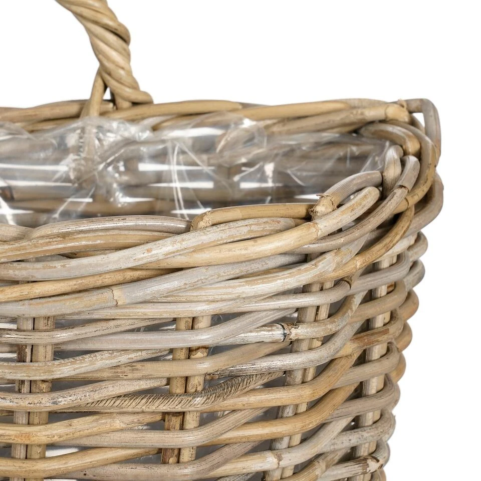 Mica Decorations Marcia Plantenmand Muurhanger - Set Van 2 - Rotan 4 Mica Decorations Marcia Plantenmand Muurhanger - Set Van 2 - Rotan - Afbeelding 2