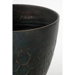 Mica Decorations Bravo Bloempot - H32,5 X Ø38 Cm - Honingraat - Groen -Tuinmeubelwinkel 1000077809 0101