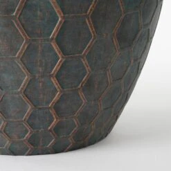 Mica Decorations Bravo Bloempot - H32,5 X Ø38 Cm - Honingraat - Groen -Tuinmeubelwinkel 1000077809 0102