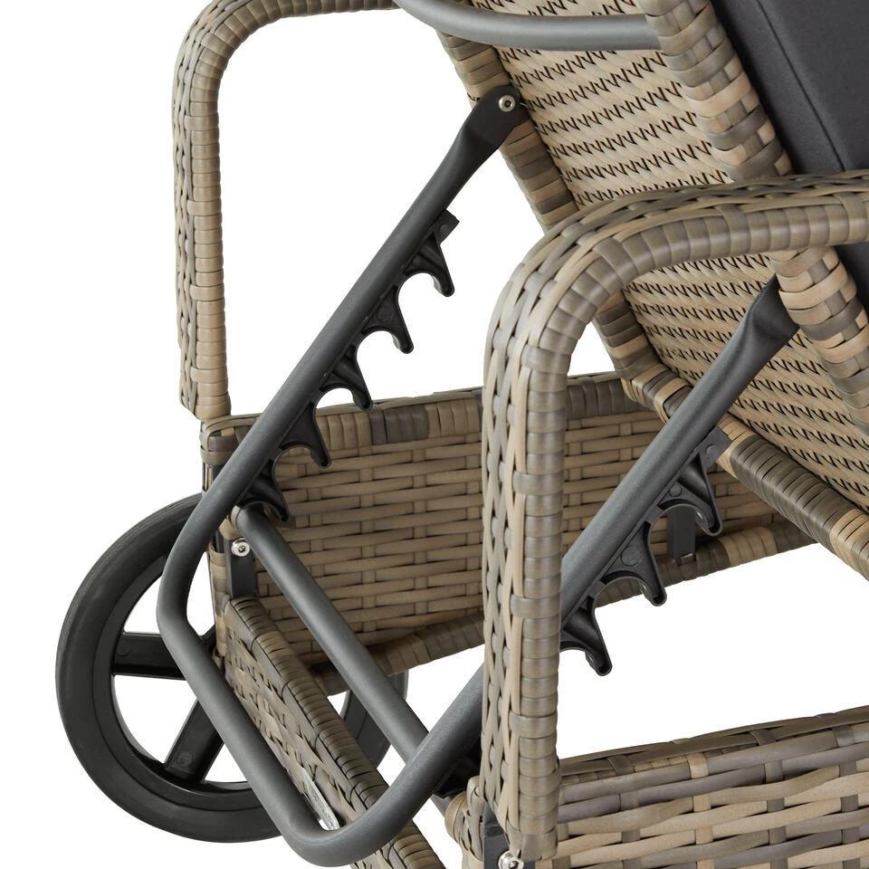 Tectake - Wicker Ligbed Cassis Zonnebed Ligstoel – Natuur 6 Tectake - Wicker Ligbed Cassis Zonnebed Ligstoel – Natuur - Afbeelding 4