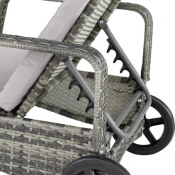 Tectake - Wicker Ligbed Cassis Ligstoel Zonnebed - Grijs -Tuinmeubelwinkel 1000077840 0103