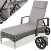 Tectake -ligbed-Wicker Grijs 2 Tectake -ligbed-Wicker Grijs -Tuinmeubelwinkel 1000077843