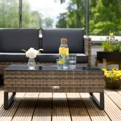 Tectake - Wicker Loungeset - Ostuni Natuurkleur -Tuinmeubelwinkel 1000077855 0102