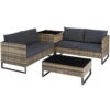 Tectake - Wicker Loungeset - Ostuni Natuurkleur -Tuinmeubelwinkel 1000077855