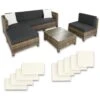 Tectake - Loungeset Incl. 2 Sets Kussenhoezen - Wicker - Naturel 1 Tectake - Loungeset Incl. 2 Sets Kussenhoezen - Wicker - Naturel -Tuinmeubelwinkel 1000077859