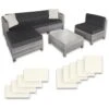 Tectake - Loungeset Incl. 2 Sets Kussenhoezen - Wicker - Lichtgrijs 1 Tectake - Loungeset Incl. 2 Sets Kussenhoezen - Wicker - Lichtgrijs -Tuinmeubelwinkel 1000077860