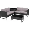 Tectake - Wicker Loungeset - Ostuni Zwart 2 Tectake - Wicker Loungeset - Ostuni Zwart -Tuinmeubelwinkel 1000077862