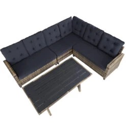 Tectake - Loungeset Catania - Wicker - Naturel 9 Tectake - Loungeset Catania - Wicker - Naturel -Tuinmeubelwinkel 1000077866 0103