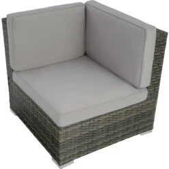 Tectake - Loungeset Venetië - Wicker - Grijs -Tuinmeubelwinkel 1000077868 0103