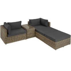 Tectake - Loungeset San Domino - Wicker - Naturel -Tuinmeubelwinkel 1000077869 0103