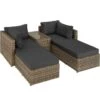 Tectake - Loungeset San Domino - Wicker - Naturel -Tuinmeubelwinkel 1000077869