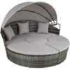Tectake - Wicker Zonne-eiland Santorini - Grijs 2 Tectake - Wicker Zonne-eiland Santorini - Grijs -Tuinmeubelwinkel 1000077875