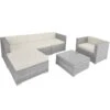 Tectake - Loungeset Milaan - Wicker - Lichtgrijs -Tuinmeubelwinkel 1000077877