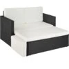 Tectake - Wicker Loungesofa Corfu - Zwart -Tuinmeubelwinkel 1000077884