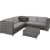 Tectake - Loungeset Siena - Wicker - Grijs -Tuinmeubelwinkel 1000077885