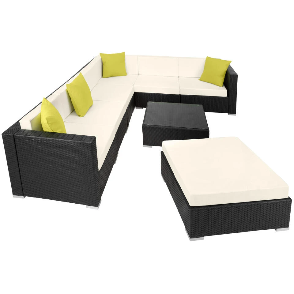 Tectake - Loungeset Marbella- Wicker Tuinset- Zwart 5 Tectake - Loungeset Marbella- Wicker Tuinset- Zwart - Afbeelding 3