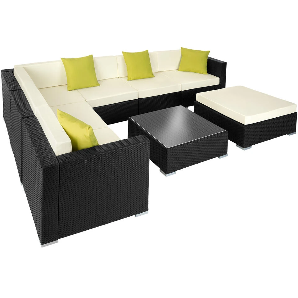 Tectake - Loungeset Marbella- Wicker Tuinset- Zwart 3 Tectake - Loungeset Marbella- Wicker Tuinset- Zwart