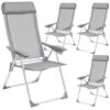 Tectake - Kampeerstoelen - Campingstoel - Tuinstoel - Set Van 4 - Grijs -Tuinmeubelwinkel 1000078034