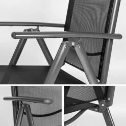 Tectake - Aluminium Tuinstoel / Tuin Stoel Antraciet - Zwart 9 Tectake - Aluminium Tuinstoel / Tuin Stoel Antraciet - Zwart -Tuinmeubelwinkel 1000078044 0103