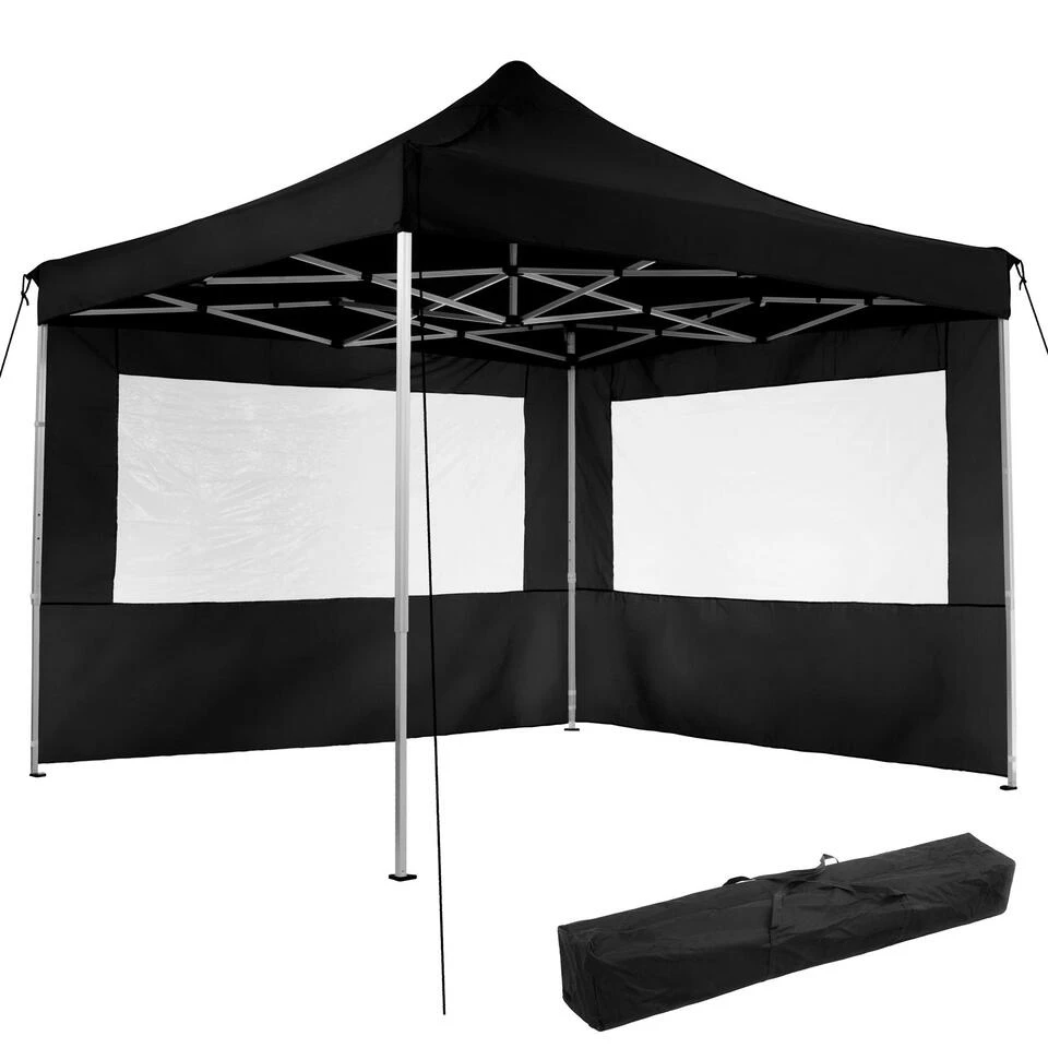 Tectake - Partytent 3x3 M. Opvouwbaar- 2 Wanden- Zwart 3 Tectake - Partytent 3x3 M. Opvouwbaar- 2 Wanden- Zwart
