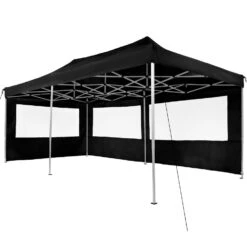 Tectake - Partytent 3x6 M. Opvouwbaar- 4 Wanden- Zwart -Tuinmeubelwinkel 1000078116 0102