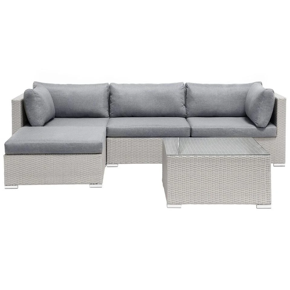 Beliani Loungeset SANO - Grijs - 5-delig 3 Beliani Loungeset SANO - Grijs - 5-delig