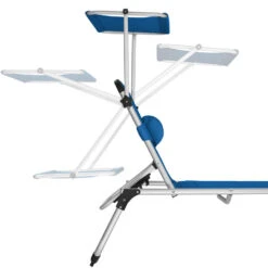 Tectake -ligbed Lorella - Aluminium- Incl. Verwisselbaar Hoofdkussen-blauw -Tuinmeubelwinkel 1000082532 0103