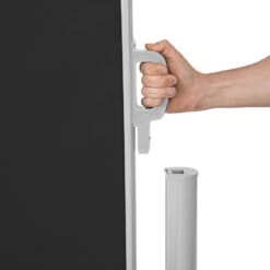 Tectake - Uittrekbaar Aluminium Windscherm Tuinscherm 200 X 300 Cm Zwart -Tuinmeubelwinkel 1000082547 0103