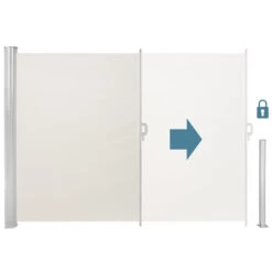 Tectake - Uittrekbaar Aluminium Windscherm Tuinscherm 160 X 300 Cm Beige -Tuinmeubelwinkel 1000082552 0102